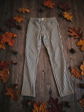 Forever 21 Navy & White Striped Chinos